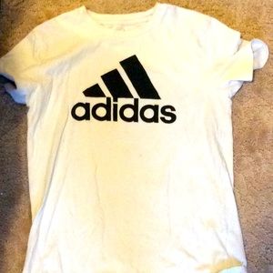 Adidas White And Black TShirt